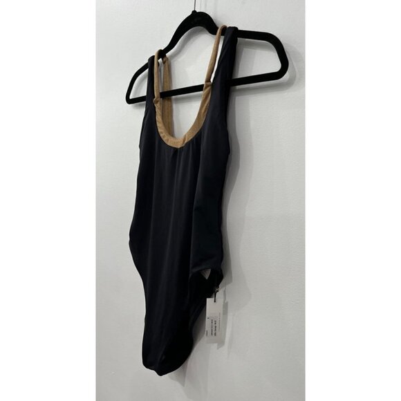 NWT Vitamin A Size S Stardust Layered One Piece Swimsuit Black Gold MSRP $190 - Picture 15 of 15